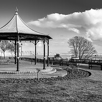 Buy canvas prints of Filey Bandstand Black and White by Tim Hill