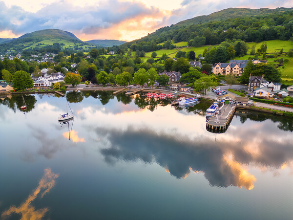 Ambleside Waterfront at Sunrise: Lake Windermere Picture Board by Tim Hill