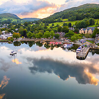 Buy canvas prints of Ambleside Waterfront at Sunrise: Lake Windermere by Tim Hill