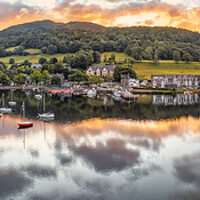 Buy canvas prints of Ambleside Sunrise Panoramic: Lake Windermere by Tim Hill