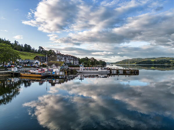 Ambleside Waterfront Reflections: Lake Windermere Picture Board by Tim Hill
