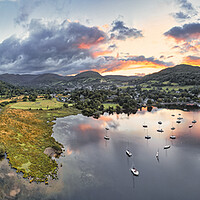 Buy canvas prints of Ambleside Sunrise Panoramic Lake Windermere by Tim Hill