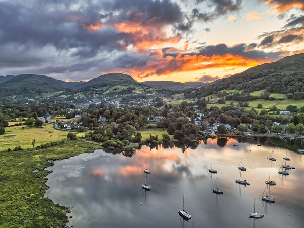 Sunrise over Ambleside: Lake Windermere Picture Board by Tim Hill