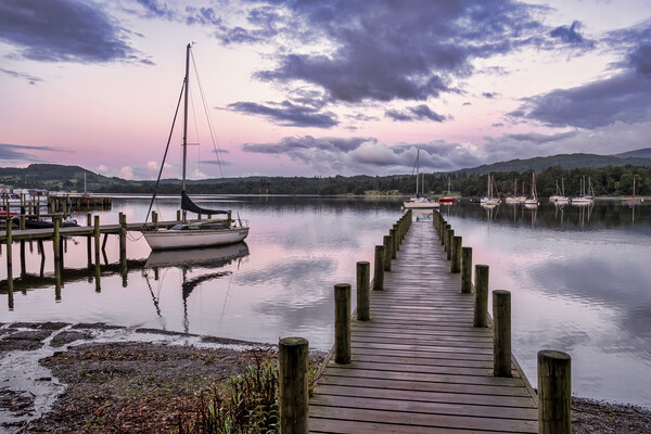 Ambleside Boat Jetty Lake Windermere Picture Board by Tim Hill