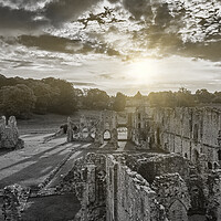 Buy canvas prints of Easby Abbey Black and Light by Tim Hill