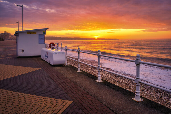 Bridlington Sunrise North Beach Picture Board by Tim Hill