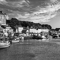 Buy canvas prints of Whitby Harbour Black and White by Tim Hill