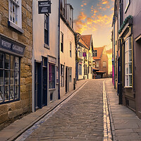 Buy canvas prints of Whitby Shambles at Sunrise by Tim Hill