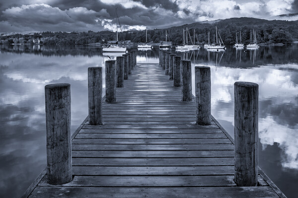 Lake District Reflections, Ambleside Boat Jetty Picture Board by Tim Hill