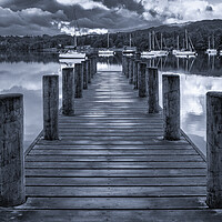 Buy canvas prints of Lake District Reflections, Ambleside Boat Jetty by Tim Hill