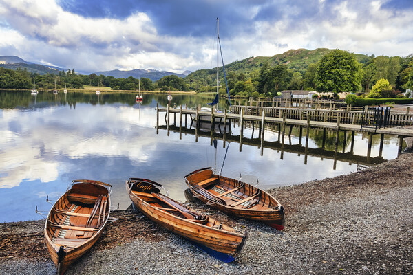 Ambleside Rowing Boats, Lake Windermere, The Lakes Picture Board by Tim Hill