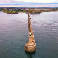 Buy canvas prints of Tynemouth North Pier towards Tynemouth Priory by Tim Hill