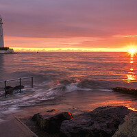 Buy canvas prints of St Marys Lighthouse, Whitley Bay Sunrise by Tim Hill