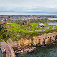Buy canvas prints of Tynemouth Priory from Above by Tim Hill