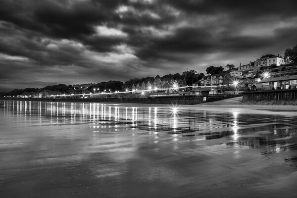 Filey Black and White Picture Board by Tim Hill