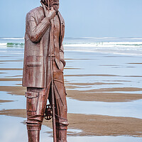 Buy canvas prints of Filey Fisherman Sculpture Art by Tim Hill