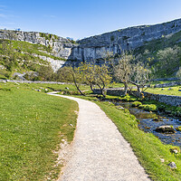 Buy canvas prints of Malham Cove and Malham beck: Yorkshire Dales by Tim Hill