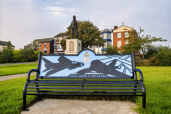 Cleethorpes Royal Air Force Memorial Bench Picture Board by Tim Hill