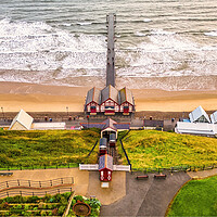 Buy canvas prints of Saltburn Cliff Lift and Pier by Tim Hill