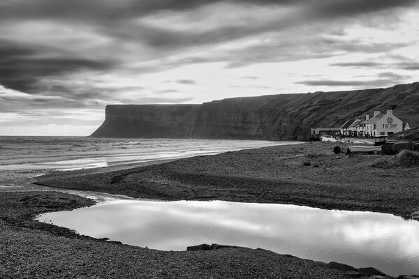 Saltburn Black and White: The Ship Pub Picture Board by Tim Hill