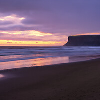 Buy canvas prints of Hunt cliff Sunrise Seascape: Saltburn by the Sea by Tim Hill