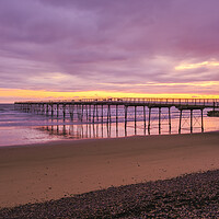 Buy canvas prints of Saltburn beach and pier at Sunrise by Tim Hill