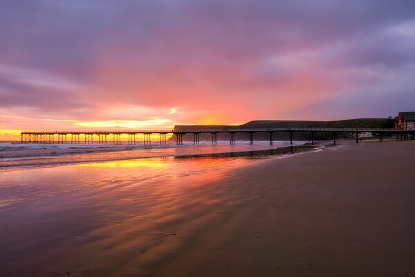 Sunrise Saltburn by the Sea Picture Board by Tim Hill