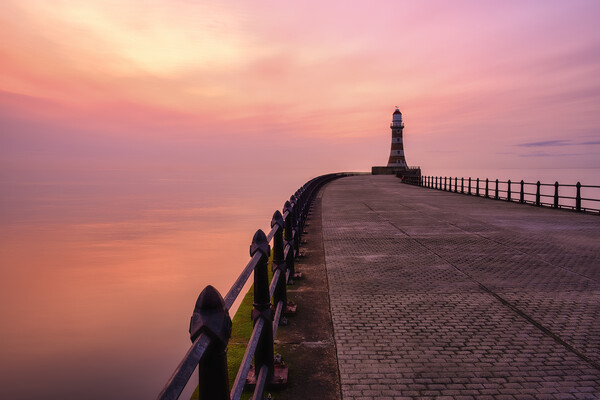 Roker Pier Sunrise: Haway The Lads Picture Board by Tim Hill