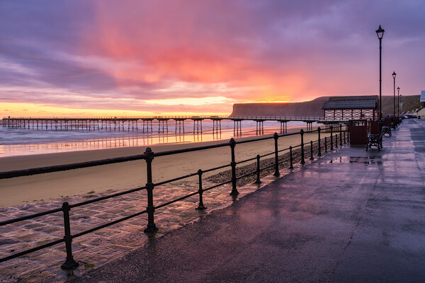 Saltburn Sunrise North Yorkshire Coast Picture Board by Tim Hill