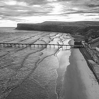 Buy canvas prints of Saltburn Black and White: Hunt Cliff by Tim Hill