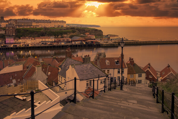 199 Steps Whitby Picture Board by Tim Hill