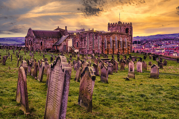 Whitby Graveyard: The Church of St Mary Picture Board by Tim Hill
