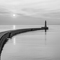Buy canvas prints of Roker Pier Black and White by Tim Hill