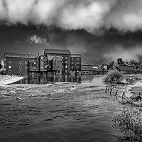 Buy canvas prints of Castleford Black and White ~ Storm Babet 2023 by Tim Hill