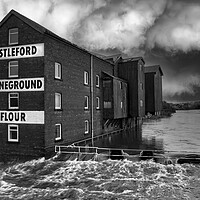 Buy canvas prints of Castleford Flour Mill ~ Storm Babet 2023 by Tim Hill