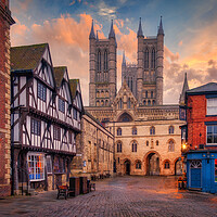 Buy canvas prints of Lincoln Market Square and Cathedral by Tim Hill