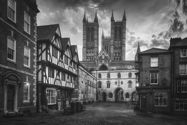 Lincoln Cathedral Black and White Picture Board by Tim Hill