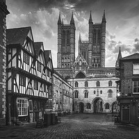 Buy canvas prints of Lincoln Cathedral Black and White by Tim Hill