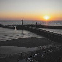 Buy canvas prints of Whitby Sunrise Black and Light by Tim Hill
