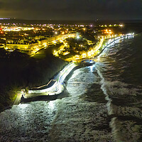Buy canvas prints of  Filey Seafront at Night: Yorkshire coast by Tim Hill