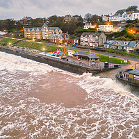 Buy canvas prints of Filey Seafront at High Tide: Yorkshire Coast by Tim Hill