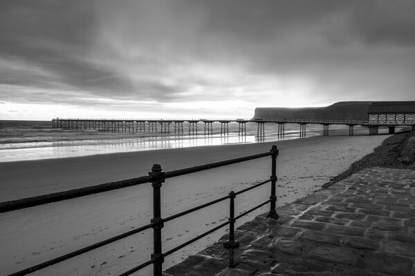 Saltburn Black and White Picture Board by Tim Hill