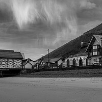 Buy canvas prints of Saltburn Black and White: Sunrise and showers by Tim Hill