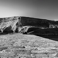 Buy canvas prints of Whitby East Pier Black and White by Tim Hill