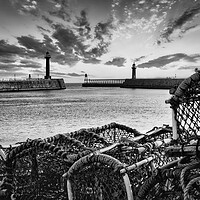 Buy canvas prints of Whitby Black and White by Tim Hill