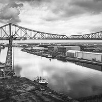 Buy canvas prints of Tees Transporter Bridge Black and White by Tim Hill
