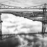 Buy canvas prints of Tees Transporter Bridge Black and White by Tim Hill