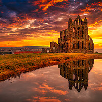 Buy canvas prints of Whitby Abbey Sunset: Gothic Whitby by Tim Hill