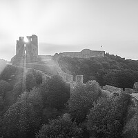 Buy canvas prints of Scarborough Castle Black and White by Tim Hill