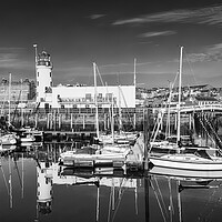 Buy canvas prints of Scarborough Lighthouse Black and White by Tim Hill